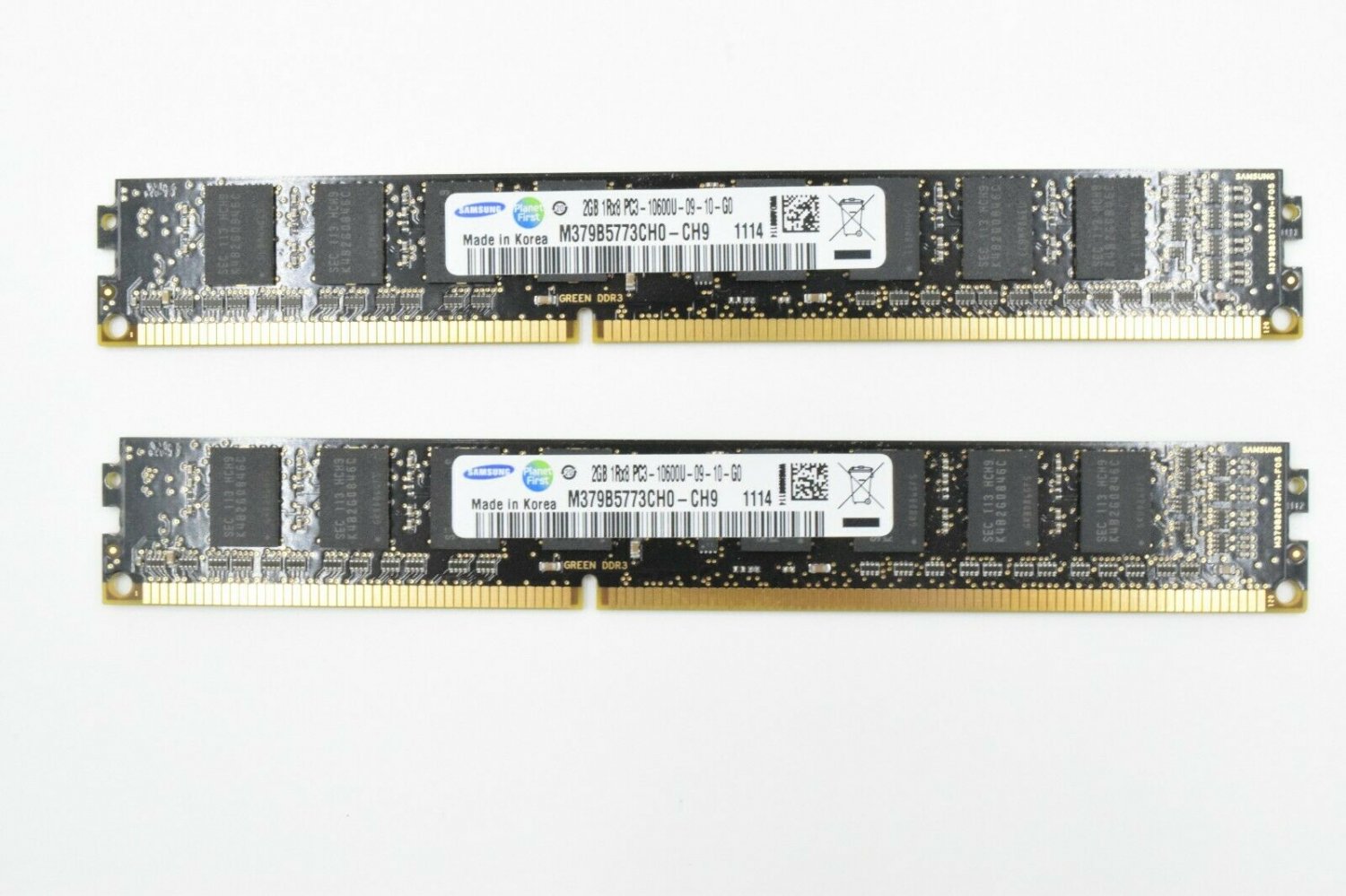 Samsung, DDR3, 4GB (2x2GB), 1Rx8 PC3-10600U-09-10-G0, M379B5773CH0-CH9