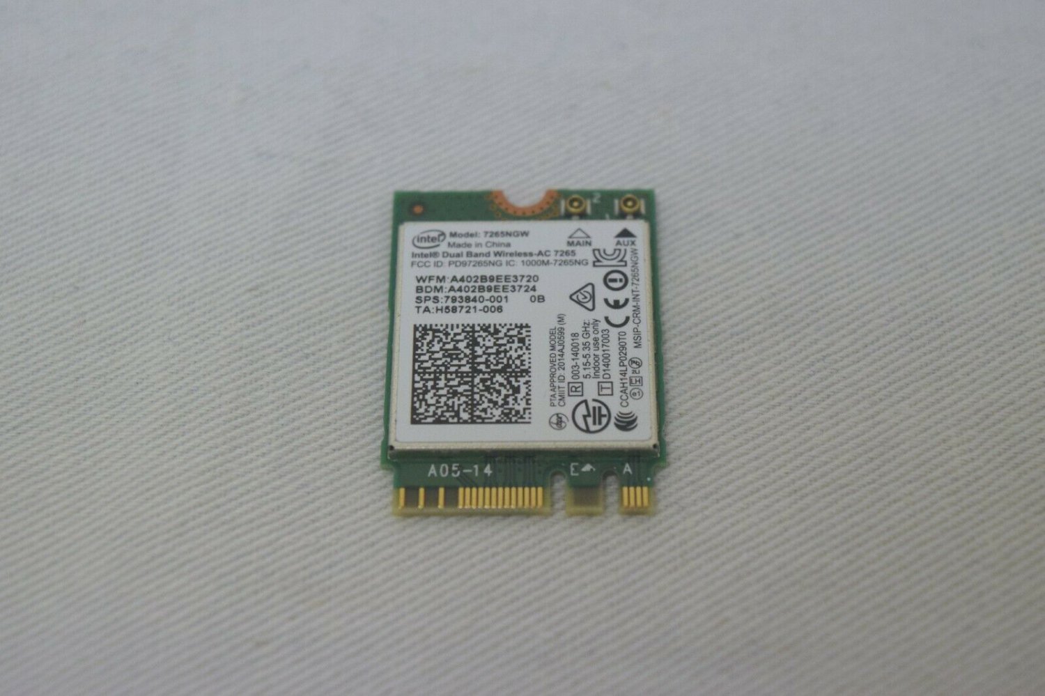 Intel Dual Band Wireless-AC 7265NGW for HP Stream AX010NR