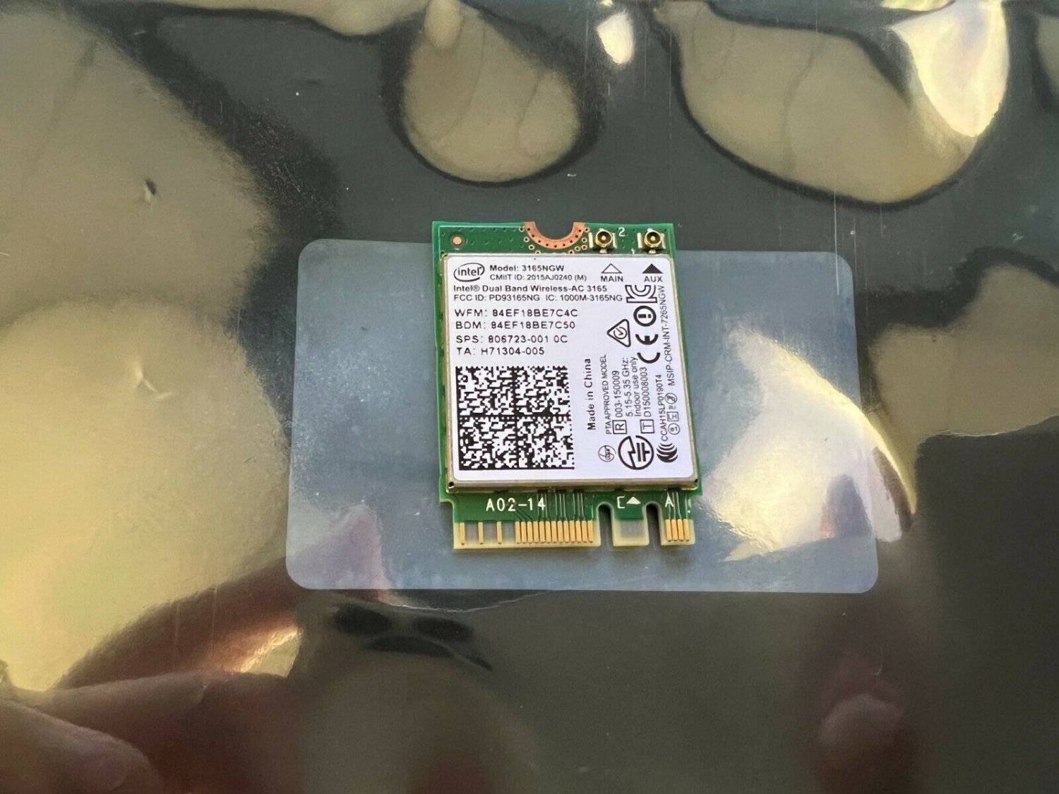 Intel Dual Band Wireless-AC 3165NGW Laptop Wireless Card
