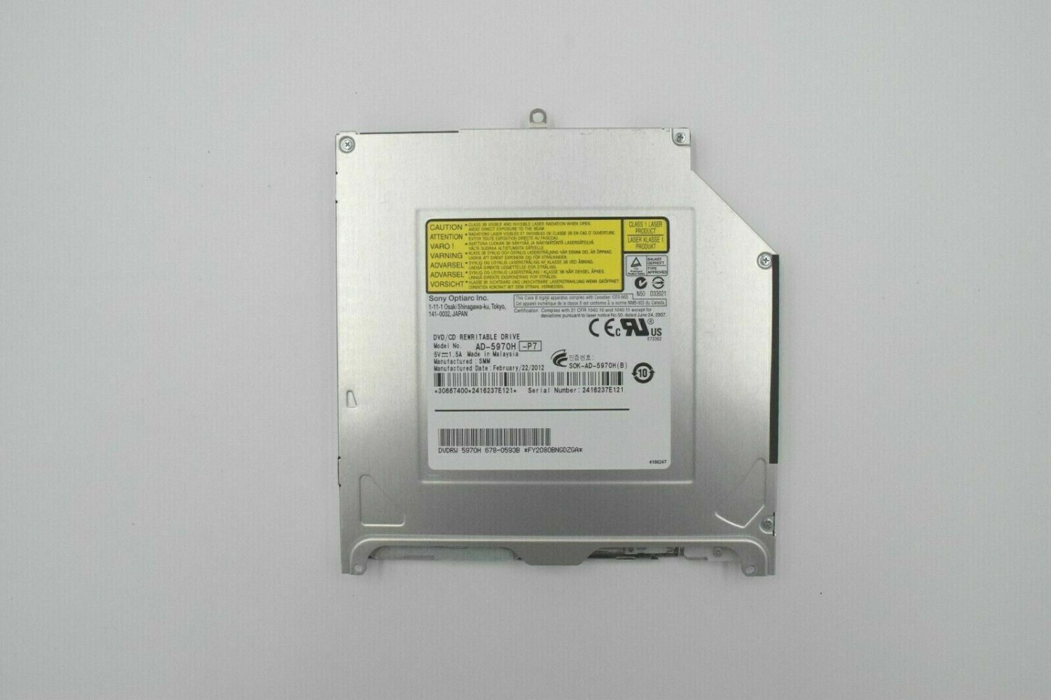 Apple MacBook Pro 13-Inch A1278 (Late 2011) DVDRW 5970H Optical Drive