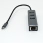 NEW Combo Gigabit Ethernet USB Type-A 3 Port Hub Adapter 5Gbps, MacBook, Windows