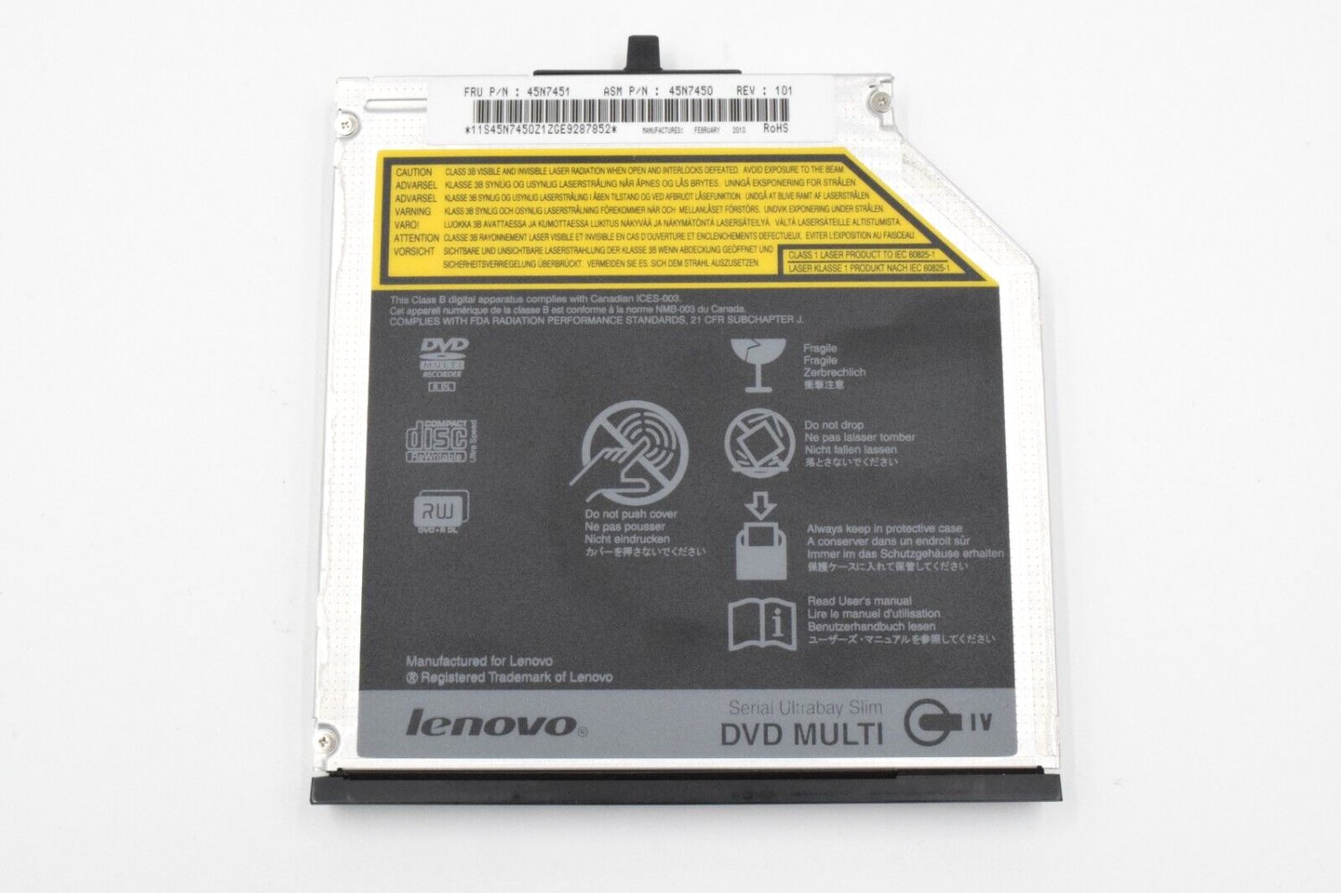 Lenovo Thinkpad T400 CD/DVD-RW Drive GU10N, PN 45N7451