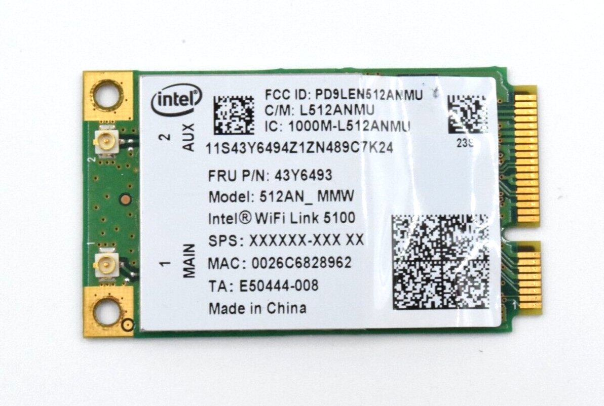 Lenovo Thinkpad T400 Wireless Card, Intel WiFi Link 5100, PN 43Y6493