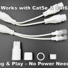 RJ45 Ethernet Splitter Cat5e/Cat6 PoE 2 Devices Over 1 Cable Adapter
