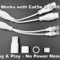 RJ45 Ethernet Splitter Cat5e/Cat6 PoE 2 Devices Over 1 Cable Adapter