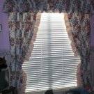 Custom Pink Floral Lined Drapes / Curtains with Valance