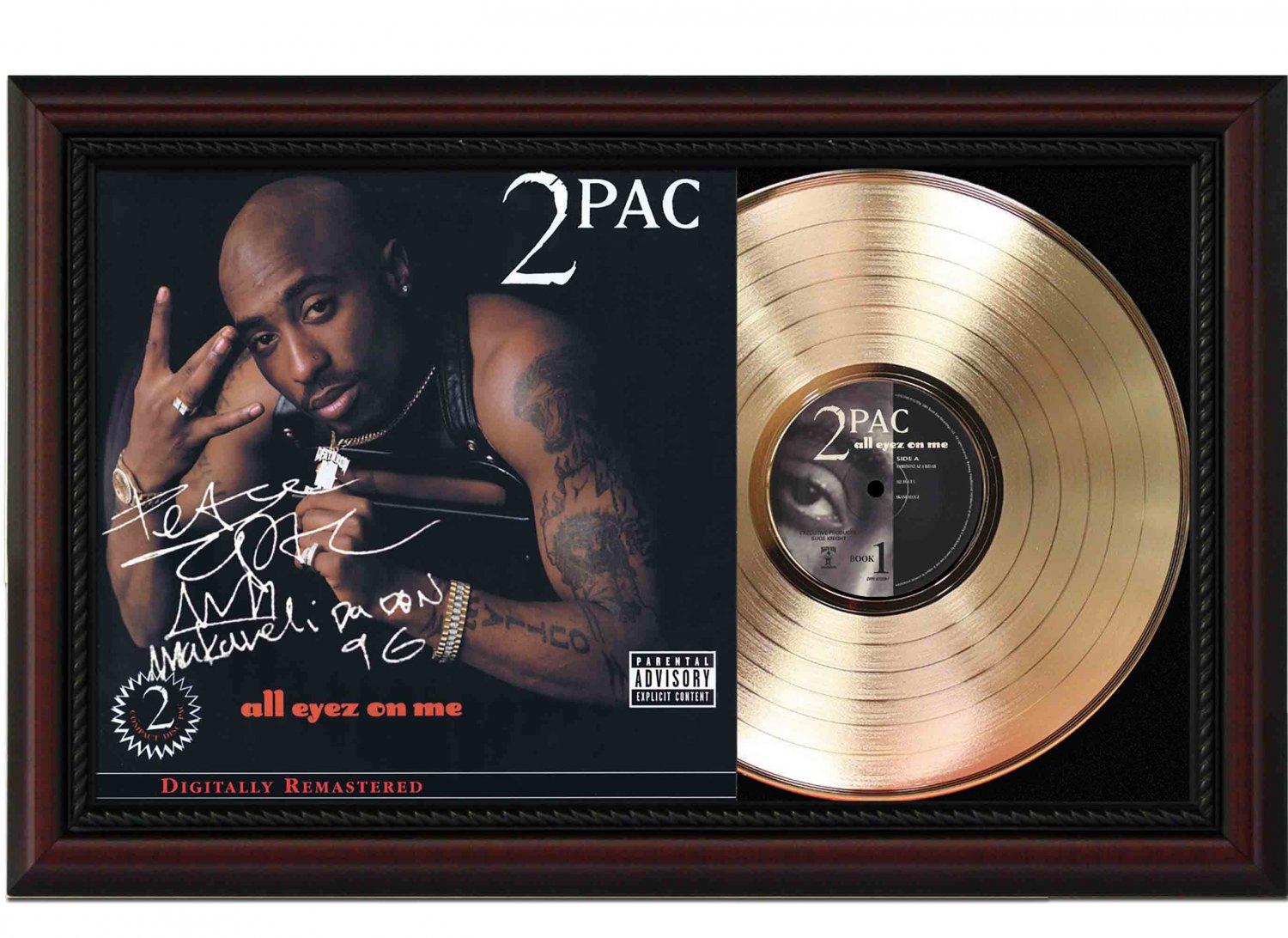 2 Pac "All Eyez On Me" Framed Record Display.