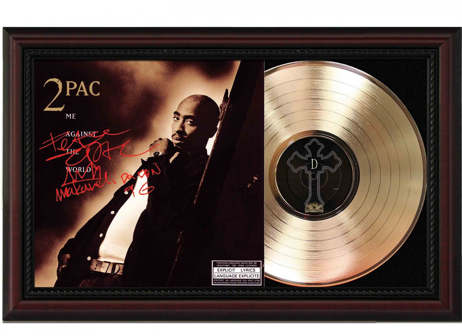 2 Pac "Me Against the World" Framed Record Display.
