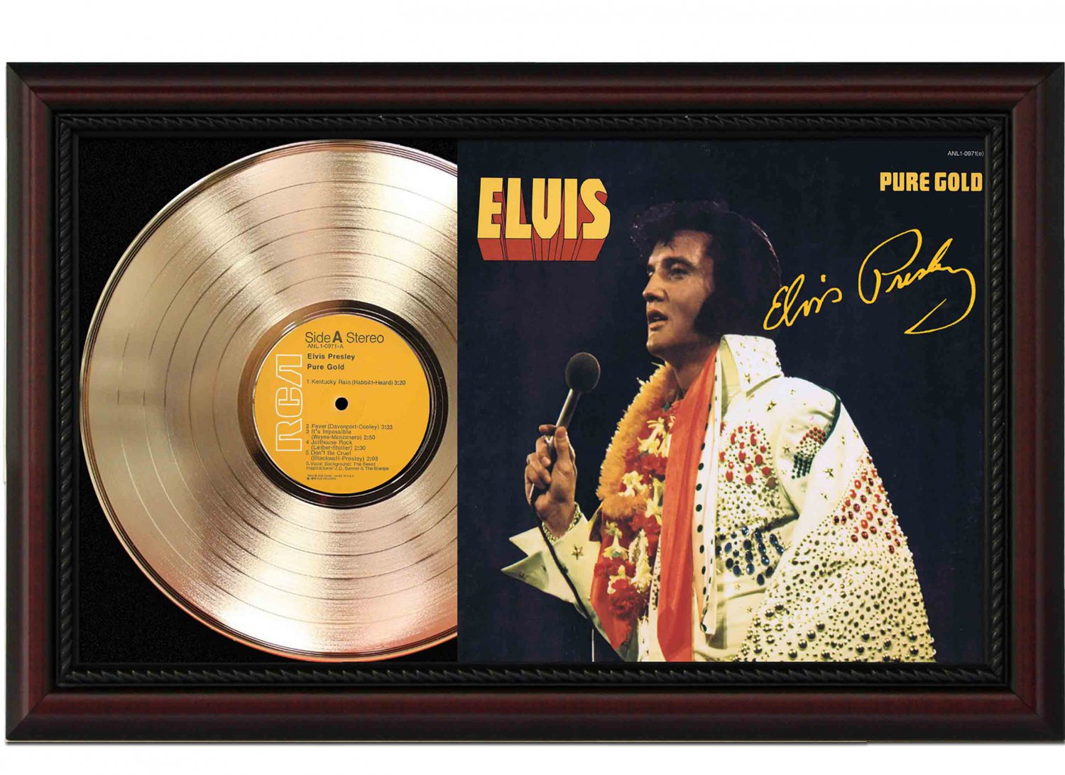 ELVIS "Pure Gold" Framed Record Display.