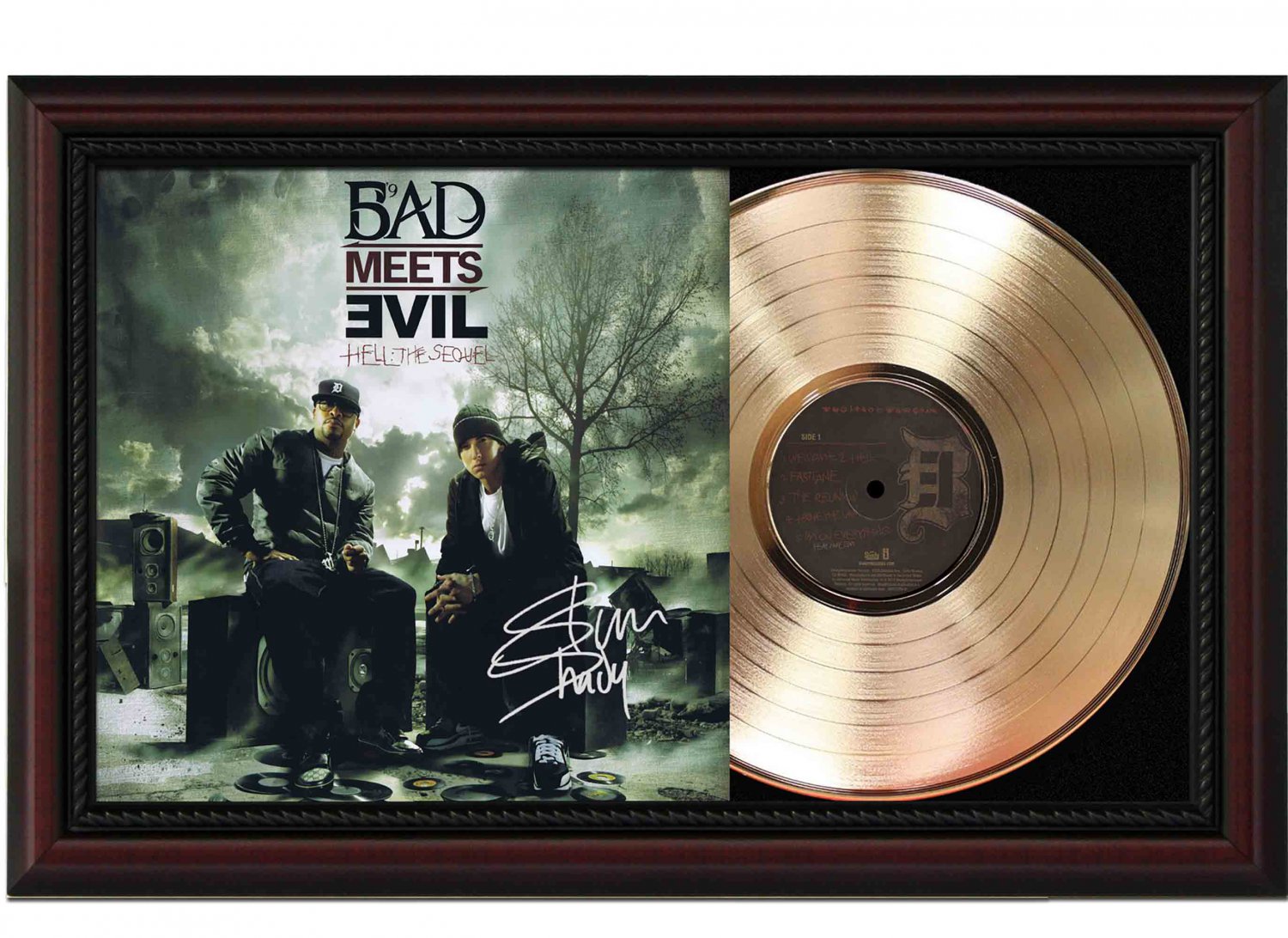 EMINEM "Bad Meets Evil" Framed Record Display.