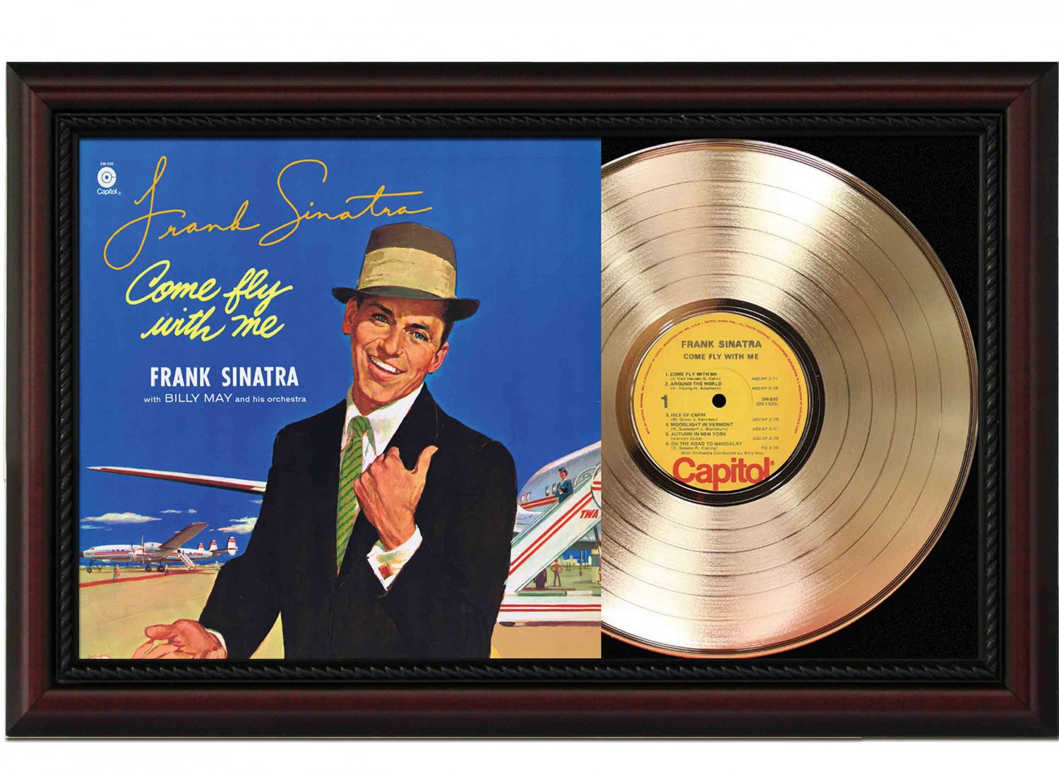 FRANK SINATRA "Come Fly with Me" Framed Record Display.