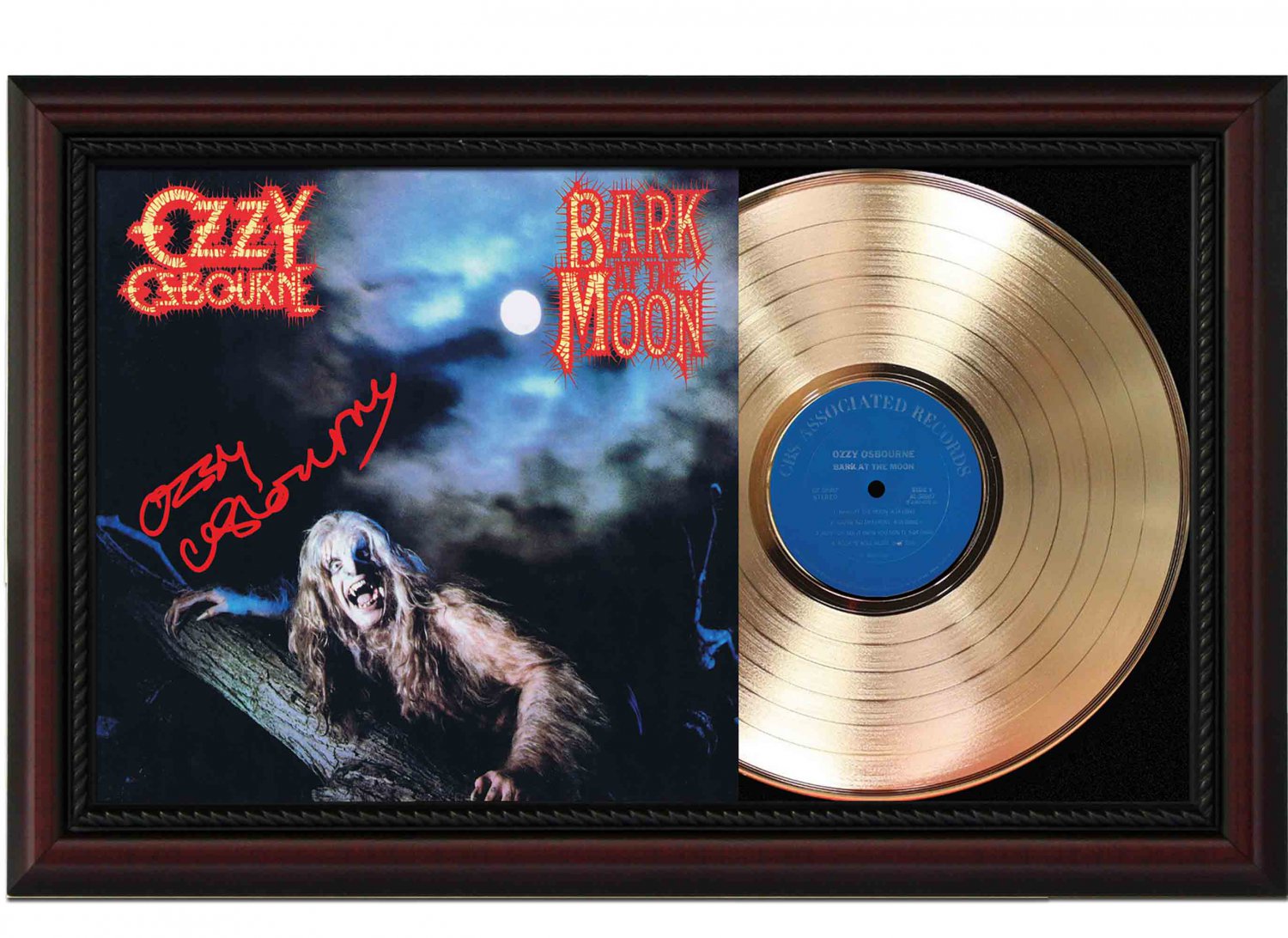 OZZY OSBOURNE  "Bark at the Moon"  Framed Record Display.