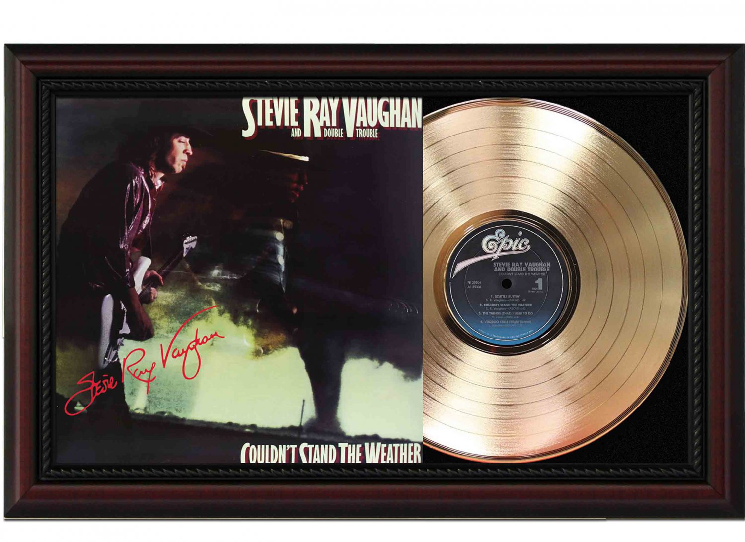 STEVIE RAY VAUGHAN "Couldn't Stand the Weather" Framed Record Display.