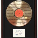 BEACH BOYS "California Girls" Cherry Wood Gold LP Record Framed Etched Signature Display
