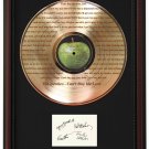 BEATLES "Can't Buy Me Love" Cherry Wood Gold LP Record Framed Etched Signature Display