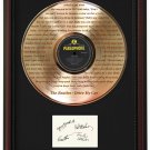BEATLES "Drive My Car" Cherry Wood Gold LP Record Framed Etched Signature Display