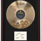 BEATLES "Eleanor Rigby" Cherry Wood Gold LP Record Framed Etched Signature Display