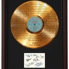 EAGLES "Take It Easy"  Cherry Wood Gold LP Record Framed Etched Signature Display