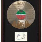 LED ZEPPELIN "Black Dog" Cherry Wood Gold LP Record Framed Etched Signature Display