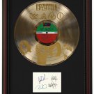 LED ZEPPELIN "Black Dog 2" Cherry Wood Gold LP Record Framed Etched Signature Display