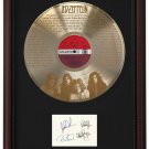 LED ZEPPELIN "When the Levee Breaks" Cherry Wood Gold LP Record Framed Etched Signature Display