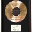 METALLICA "Master of Puppets" Cherry Wood Gold LP Record Framed Etched Signature Display
