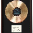 PINK FLOYD "Time" Cherry Wood Gold LP Record Framed Etched Signature Display