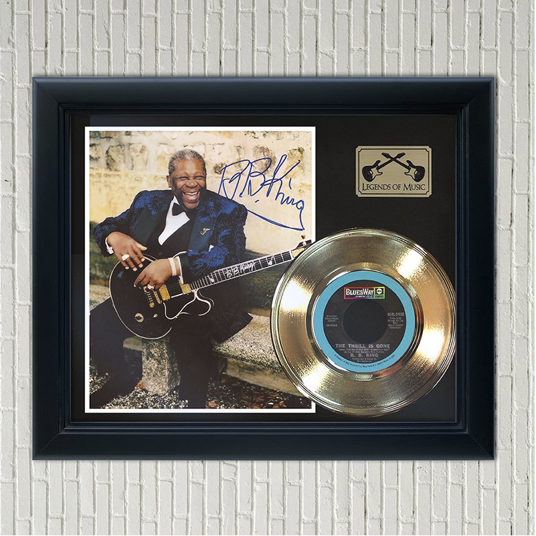 B.B. KING âThe Thrill Is Goneâ Framed Reproduction Signed Record Display