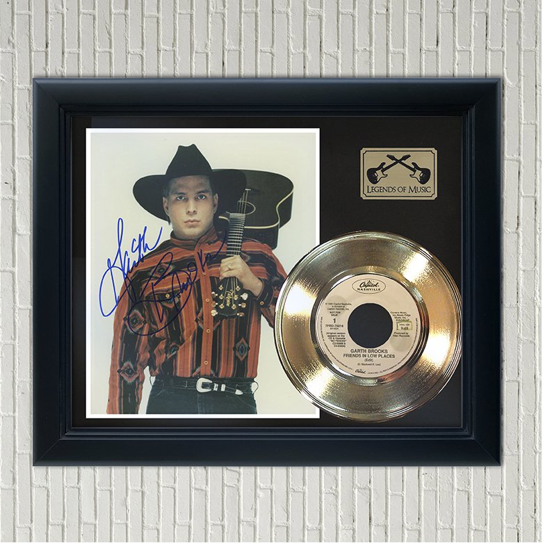 GARTH BROOKS â��Friends in Low Places?â�� Framed Reproduction Signed Record Display