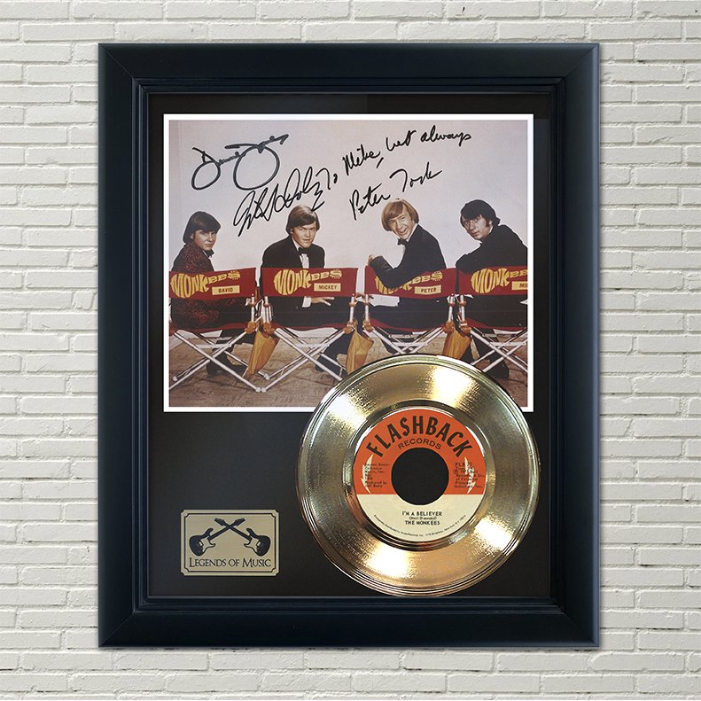 THE MONKEES âIâm a Believerâ Framed Reproduction Signed Record Display