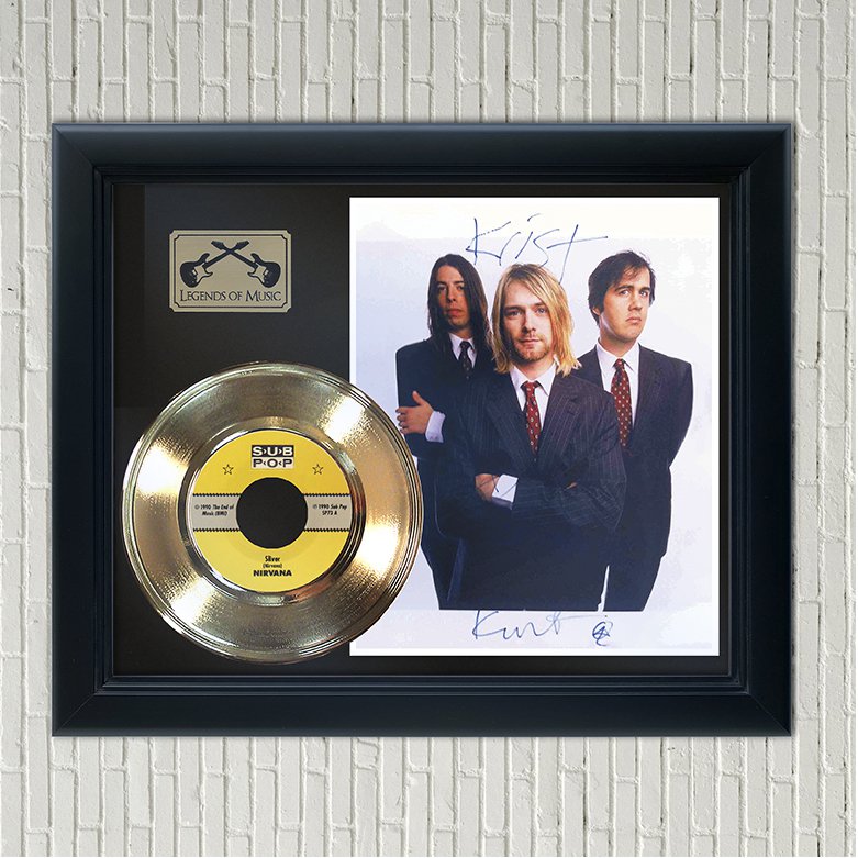 NIRVANA âSliver" Framed Reproduction Signed Record Display