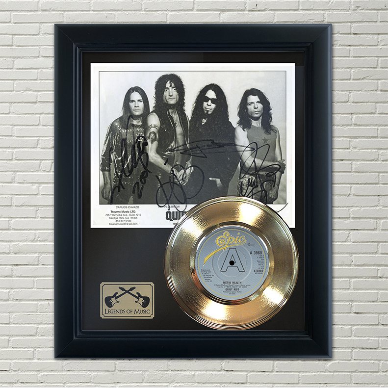 QUIET RIOT â��Metal Health" Framed Reproduction Signed Record Display
