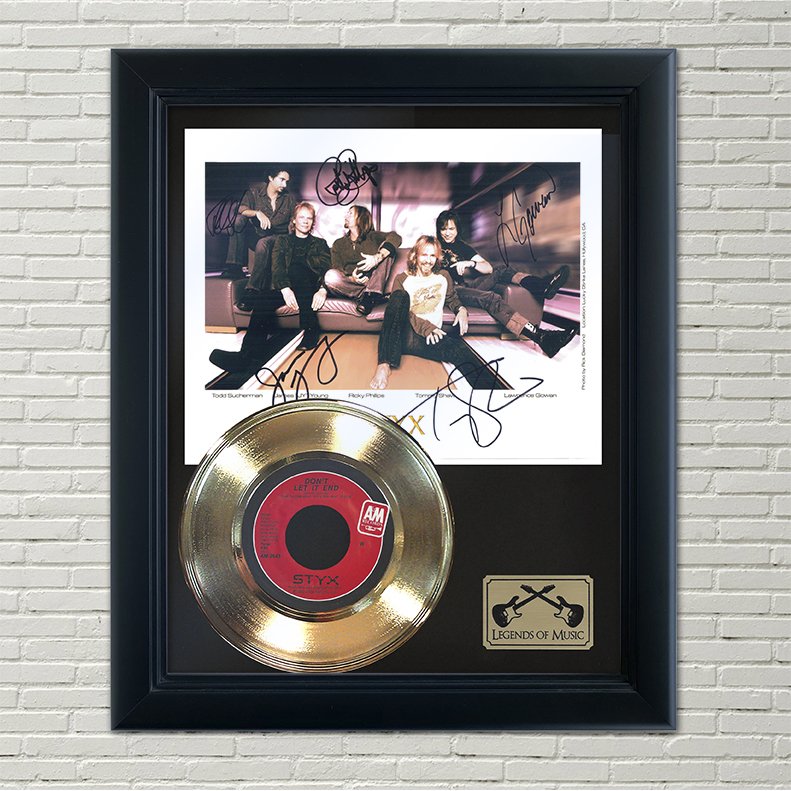 STYX â��Don't Let It End" Framed Reproduction Signed Record Display