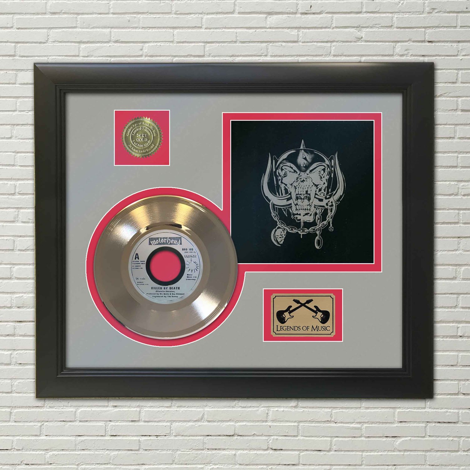 MOTORHEAD "Killed by Death" Framed Picture Sleeve Gold 45 Record Display