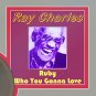 RAY CHARLES "Ruby"  Framed Picture Sleeve Gold 45 Record Display