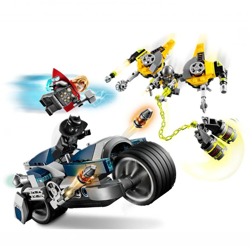 Marvel Avengers Speeder Bike Attack 76142 Black Panther Building Block