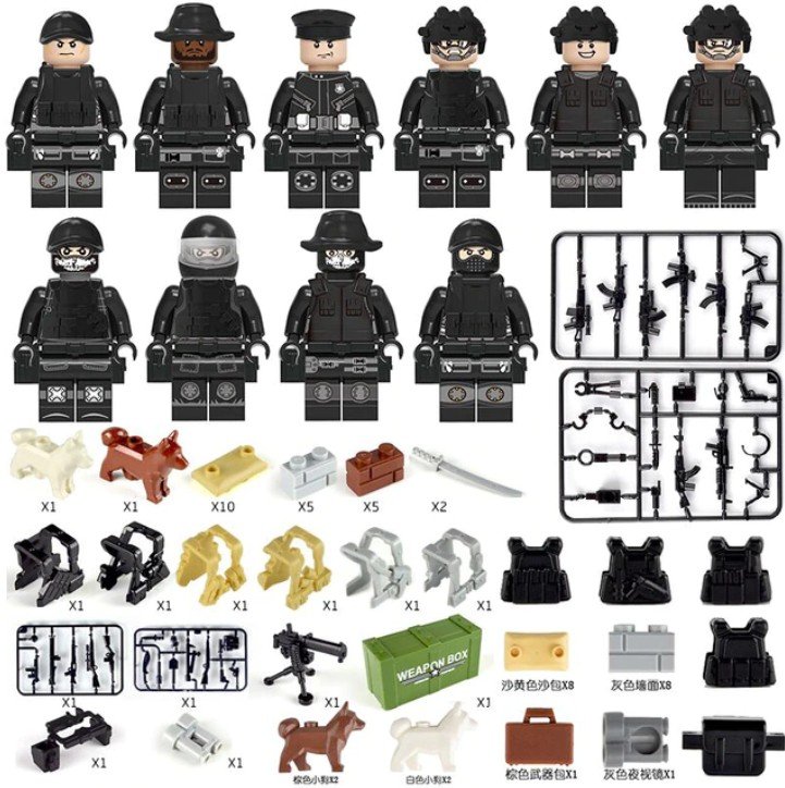 Military SWAT Wars Assembled Building Blocks - 4xv Special Forces