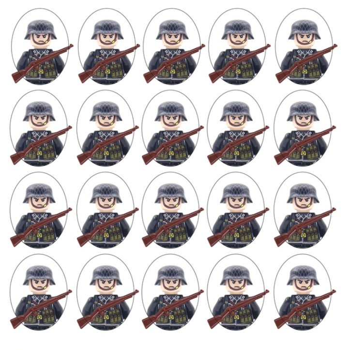 New WW2 20 German Soldiers Minifigures Wepons Pack Building Toy