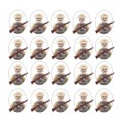 New WW2 20 Dark Khaki German Soldiers Minifigures Wepons Pack Building Toy