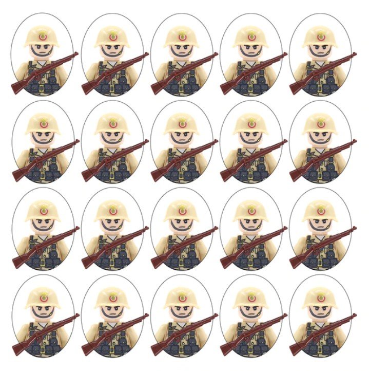 New WW2 20 Chocol German Soldiers Minifigures Wepons Pack Building Toy