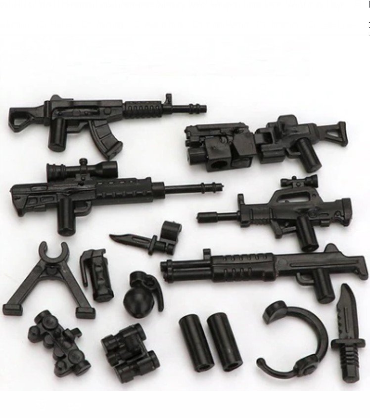 Lego Moc Swat Minifigures Armor And Weapons Guns Accessories V4 Pack