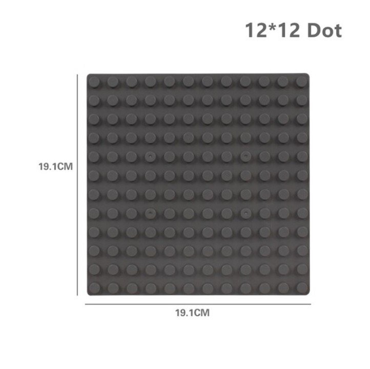 Classic Deep Gray 12x12 Dot  Baseplate 11023 Building Toy Set for Preschool Kids, Boys, and Girls