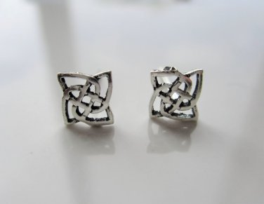New Sterling Silver Celtic Knot Pin Wheel Stud / Post Earrings, Unisex, 5/16"