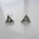 New Sterling Silver Celtic Knot Triangle (D) Stud / Post Earrings, Unisex, 3/8"