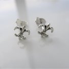 New Sterling Silver Fleur de Lis / Lys Stud / Post Earrings, Unisex, 5/16"