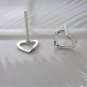 New Sterling Silver Open Heart Stud / Post Earrings, Unisex, 5/16"