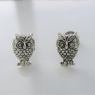 New Sterling Silver Mini Owl Bird Stud / Post Earrings, Unisex, 5/16"