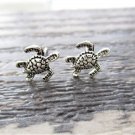 New Sterling Silver Sea Turtle Stud / Post Earrings, Unisex, 3/8"