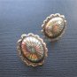 New Sterling Silver Southwest Oval Concho Burst Stud / Post Earrings, 13/16"