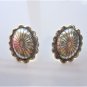 New Sterling Silver Southwest Oval Concho Burst Stud / Post Earrings, 13/16"